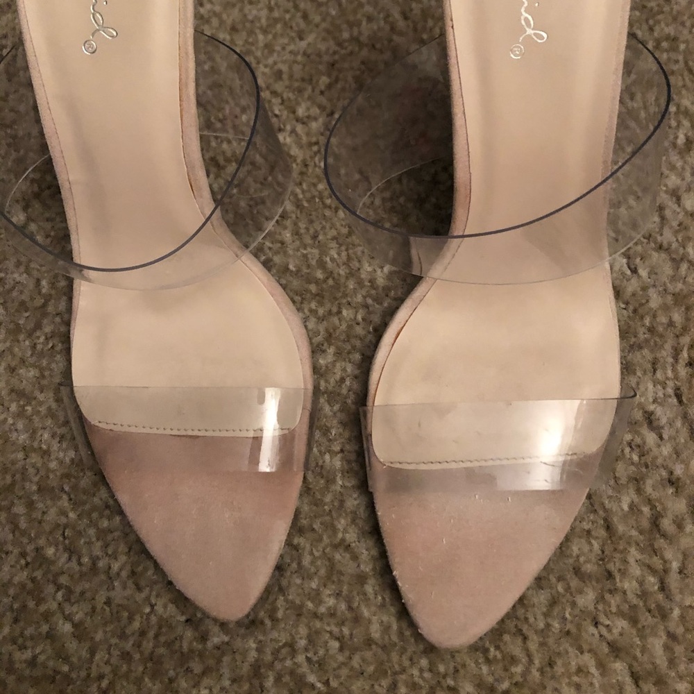 Cute clear strap nude heels!! - Picture 2 of 4